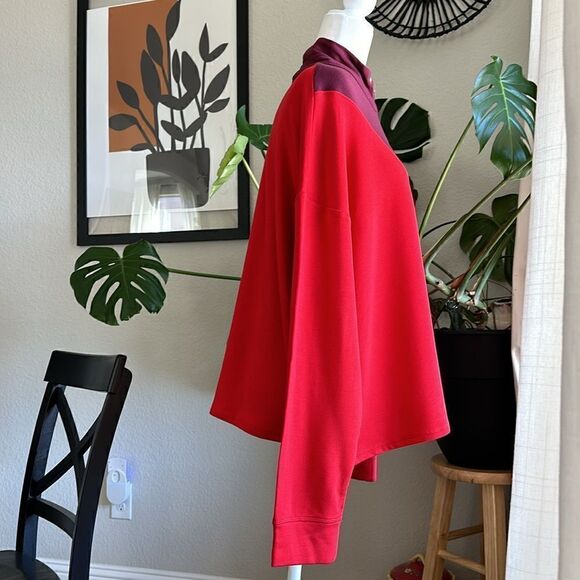 NWOT LIVI Cozy Soft Half-Zip Colorblock Cropped Pullover Adrenaline Rush 22/24 - Picture 6 of 11